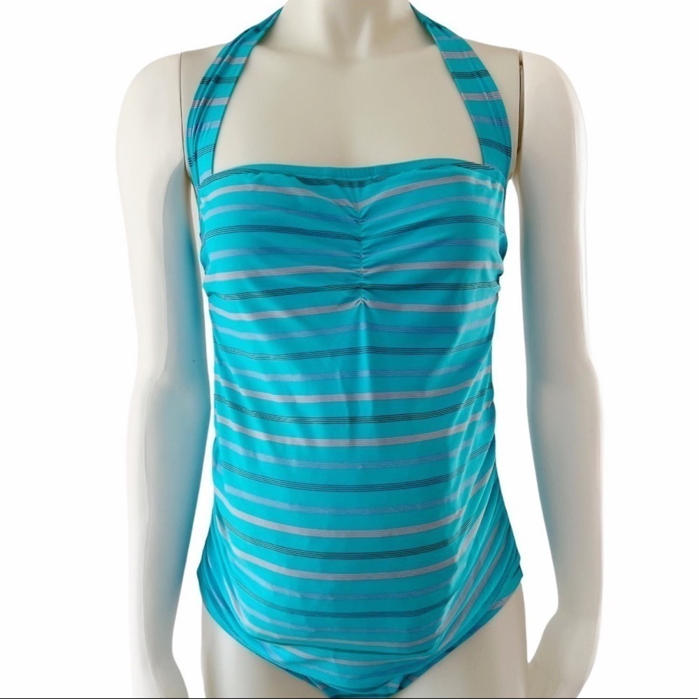 Prego Striped One Piece Maternity Bathing Suit NWT Size Small